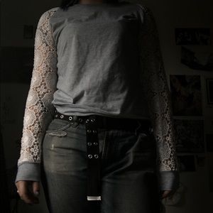 Lace sleeve shirt